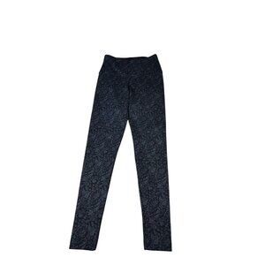 Lysse Womens Floral Patterned Black Leggings S Stretch Holiday Classic Ankle